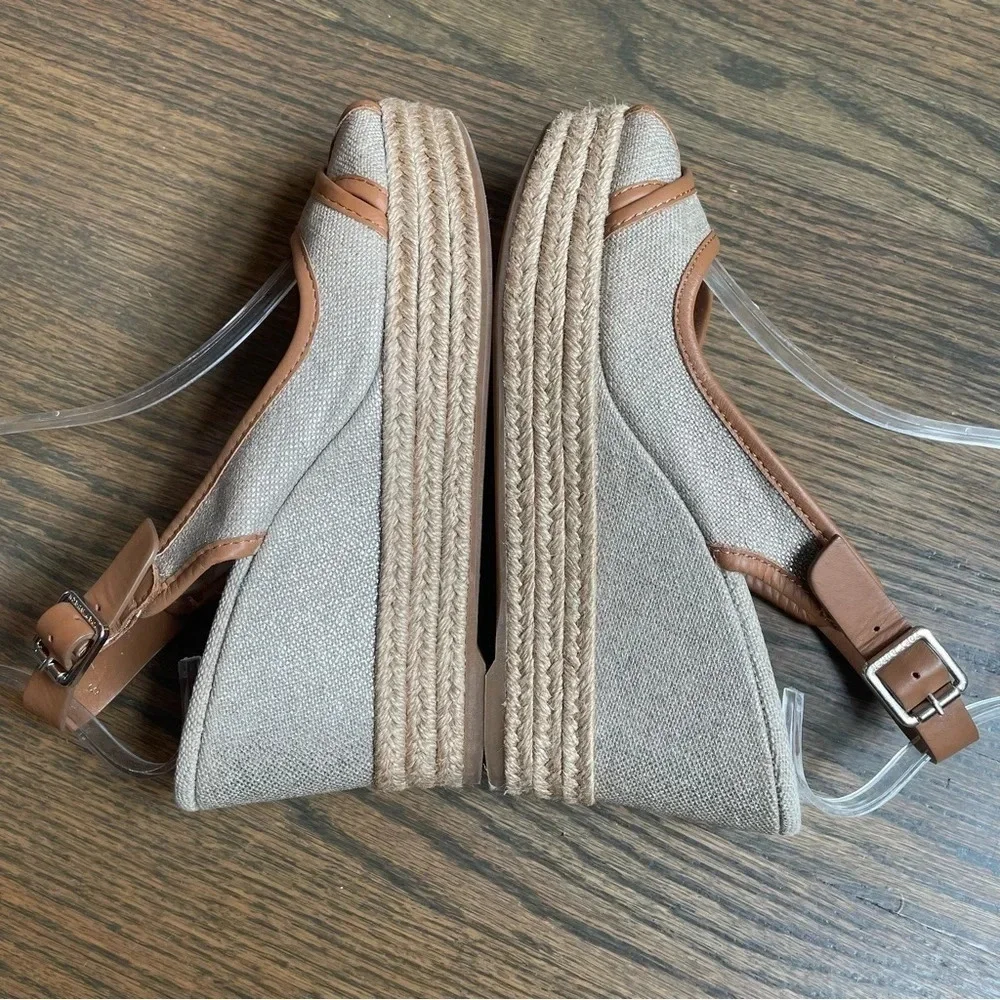 Tory Burch Majorca Peep-Toe Wedge, Royal Tan 36